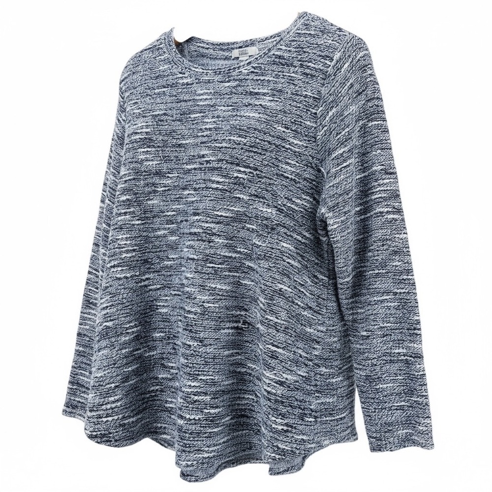 Croft & Barrow Sweater Womens 1X Blue Heather Knit Marled Long Sleeve Top - Picture 10 of 10
